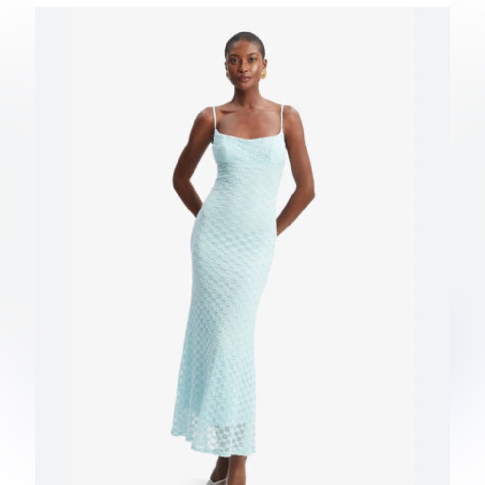 Pretty Garbage Chic Pastel Blue Maxi Dress
